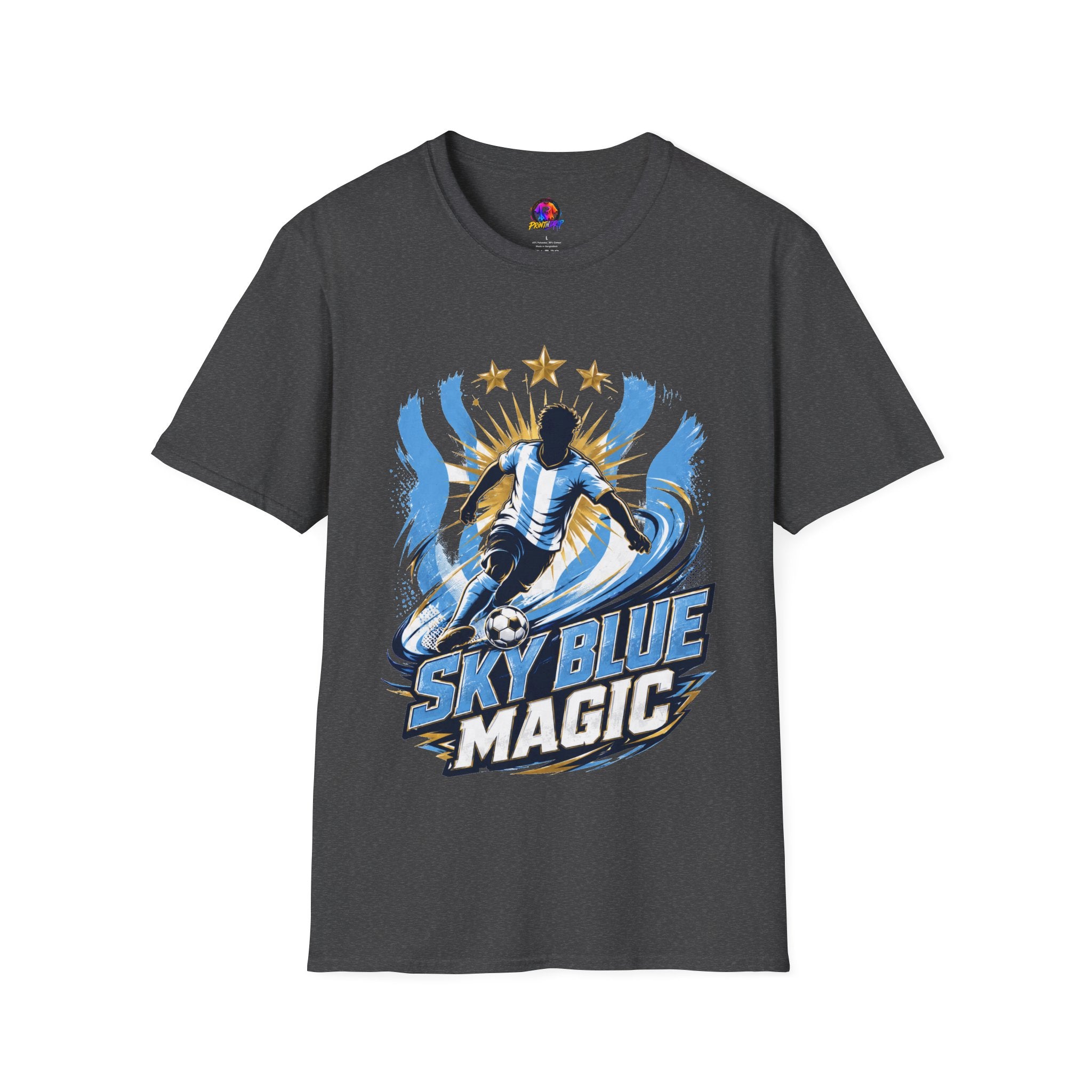 Argentina Sky Blue Magic Soccer T-Shirt — Argentinian Football Player Graphic Tee