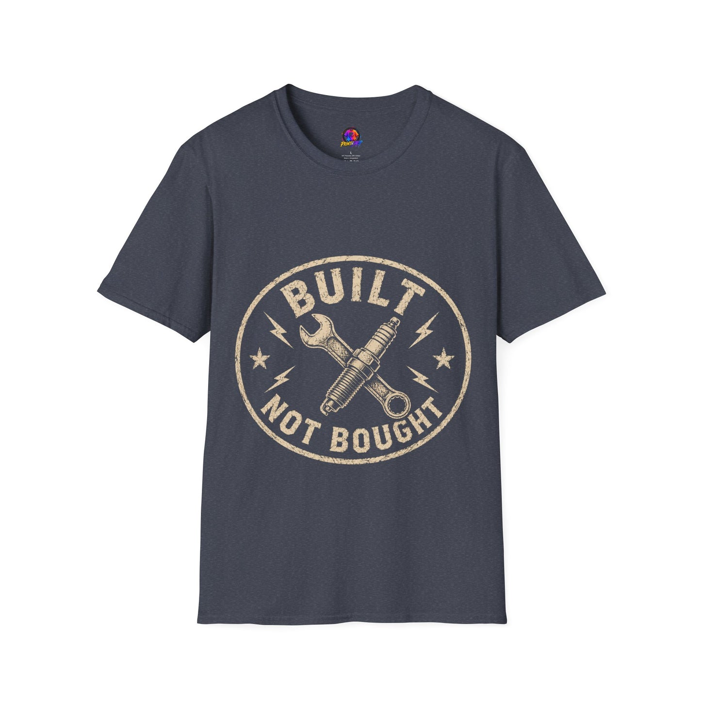 T-Shirt — "Built Not Bought" Vintage Mechanic Graphic
