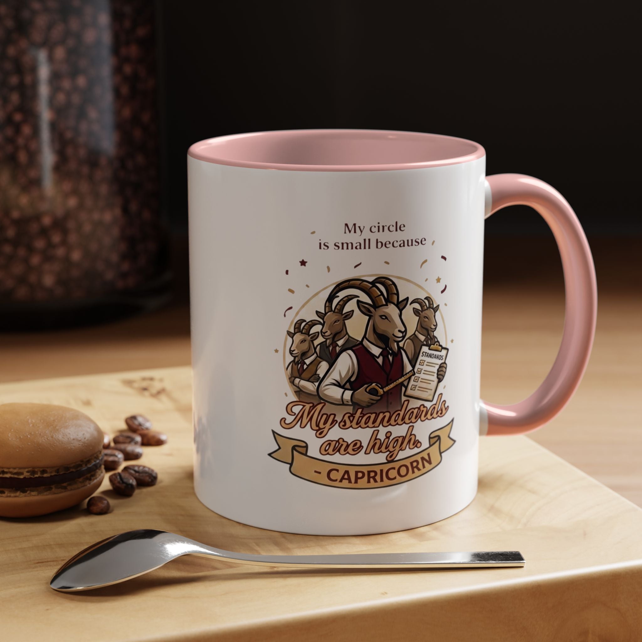 Capricorn Coffee Mug — "My Standards Are High" Zodiac Accent Mug (11/15oz)