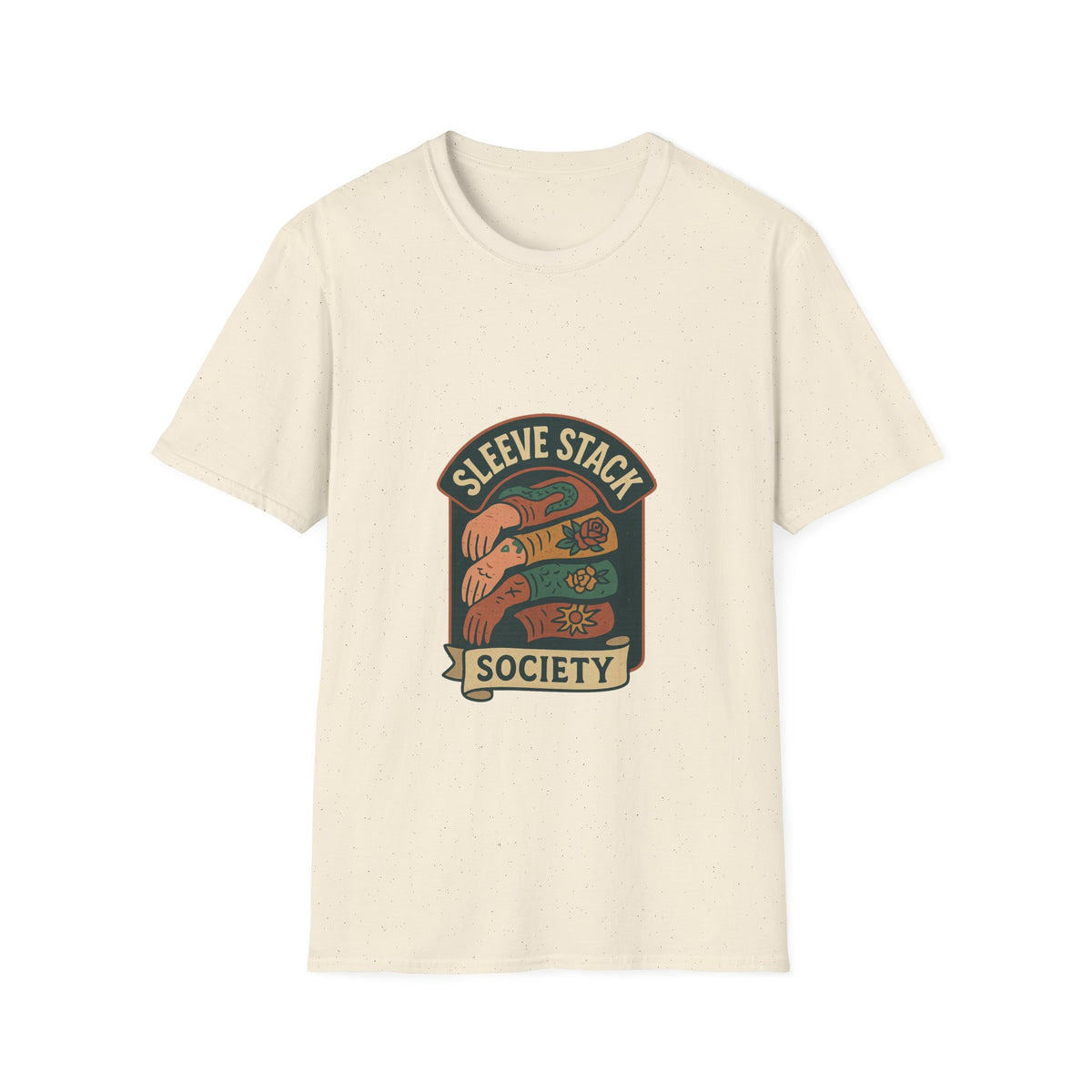 Sleeve Stack Society T-Shirt — Vintage Tattoo Sleeve Graphic Tee - Trending Now - October 2026