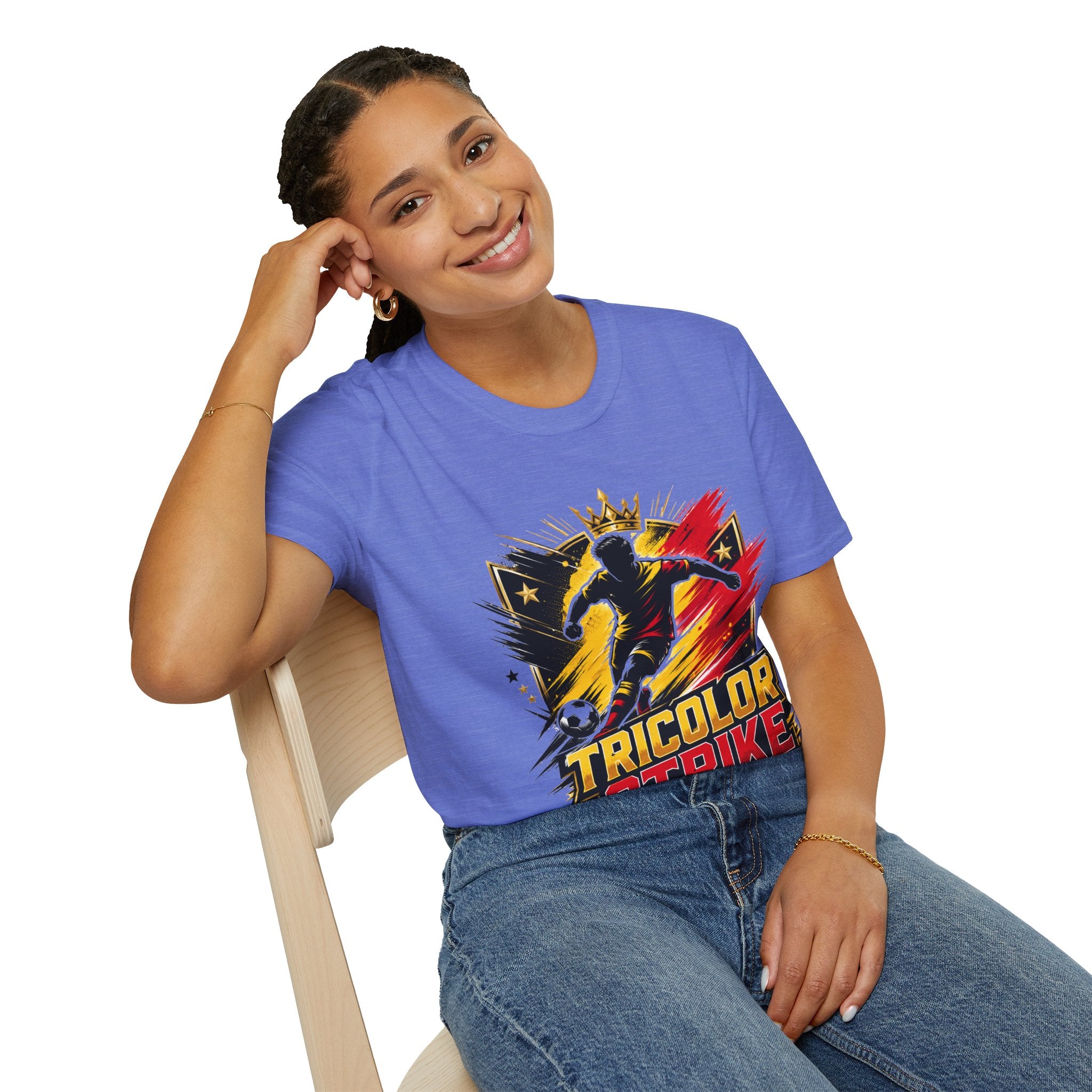 Belgium Soccer T-Shirt — 'Tricolor Strike' Graphic Jersey Tee