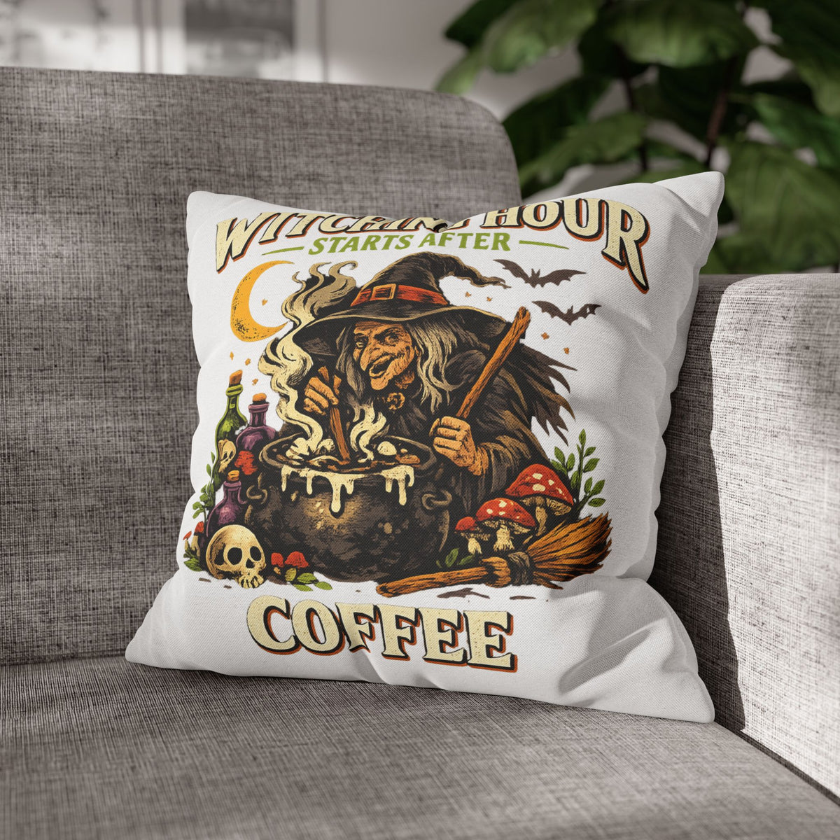 Halloween Witch Coffee Pillowcase