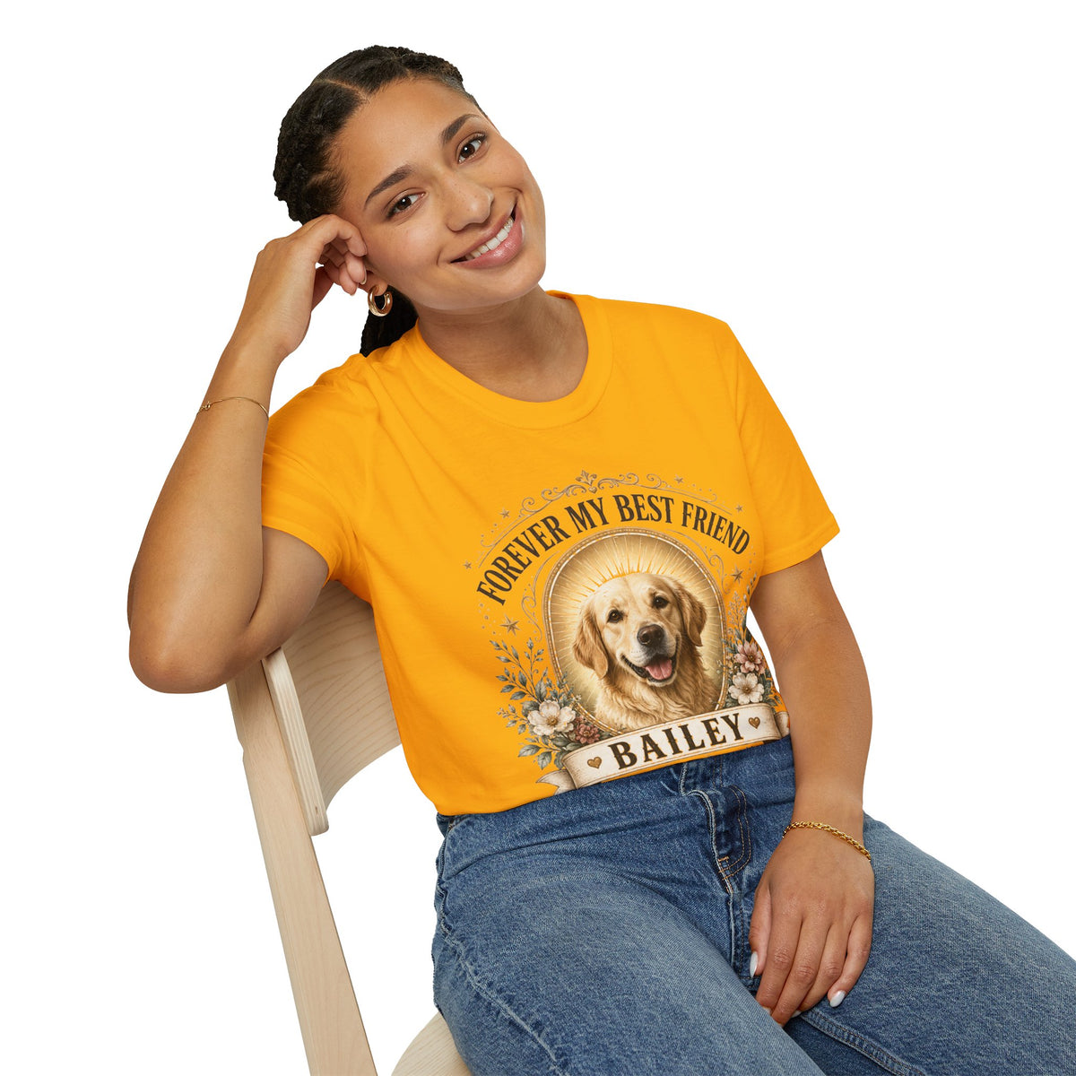 Forever My Best Friend Dog T-Shirt — Personalized Pet Memorial Tee ("Bailey")