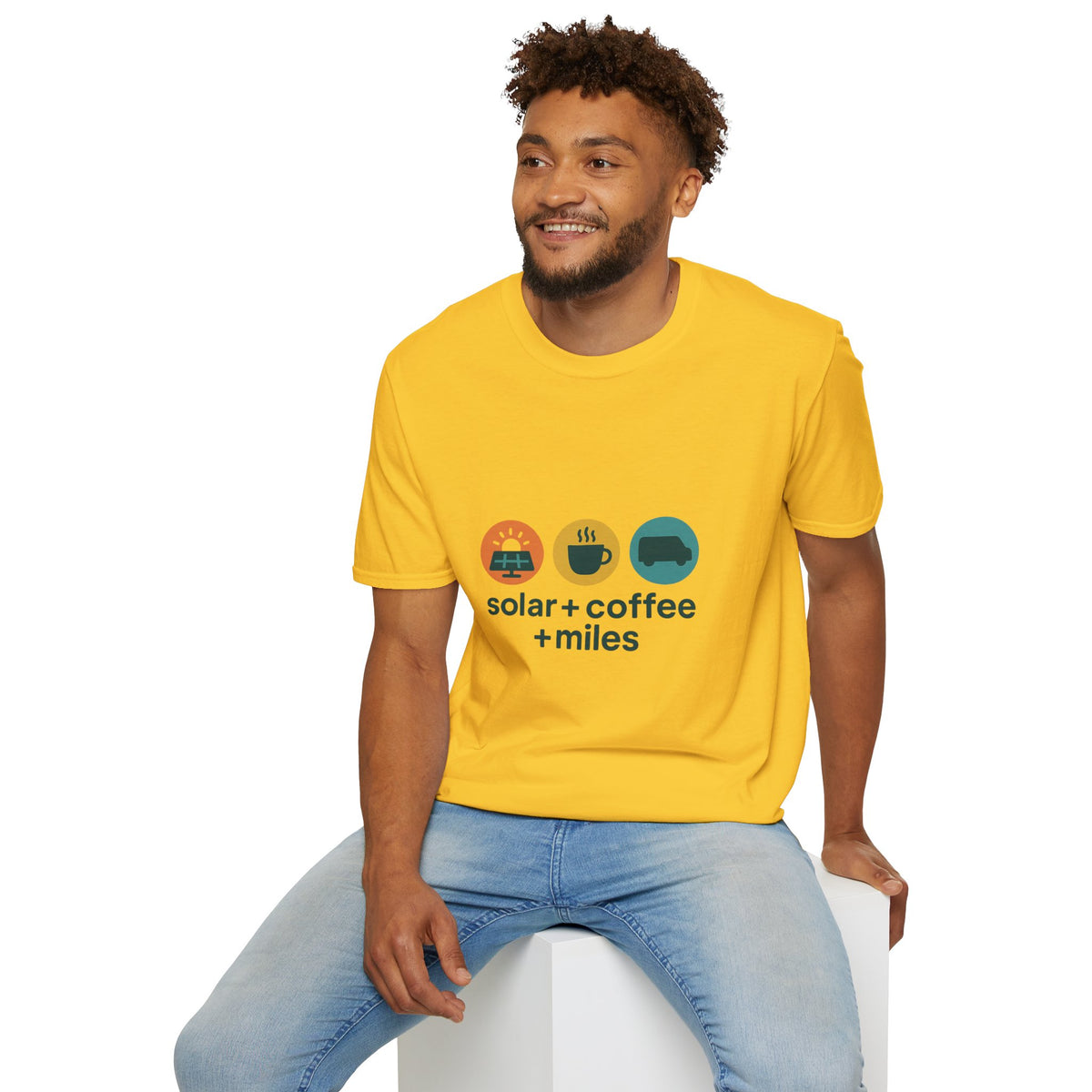 Minimalist Coffee & Camper Icons T-Shirt — Cozy Road Trip Vibes - Trending Now - August 2026