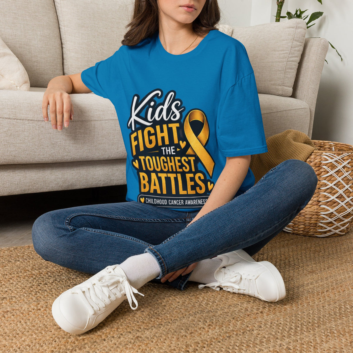 Kids Fight the Toughest Battles Childhood Cancer Awareness T-Shirt