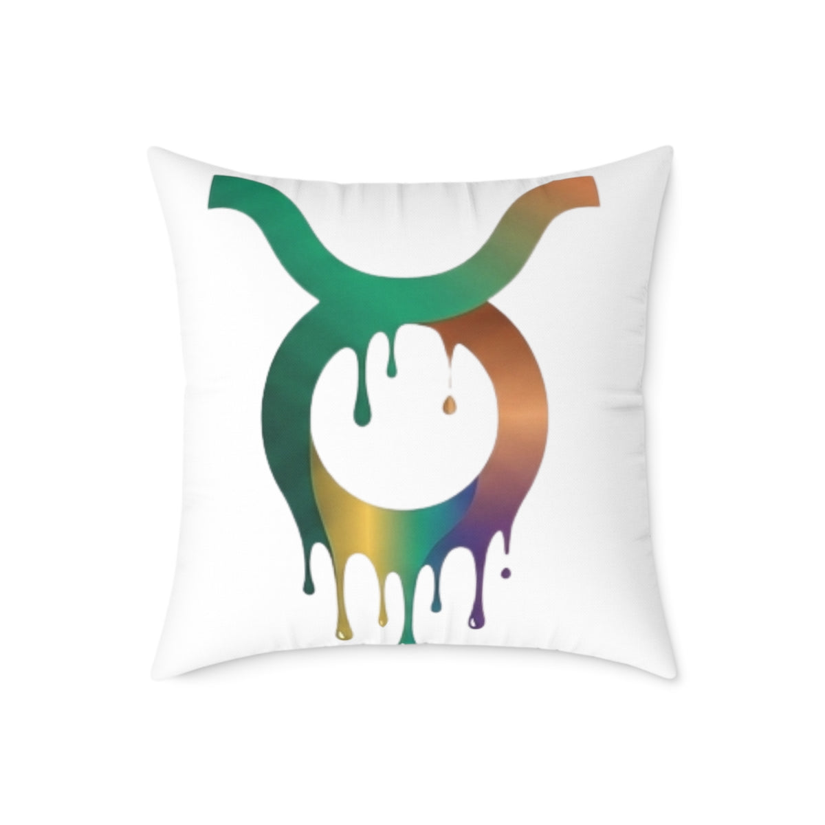 Zodiac Dripping Taurus Astrological Square Poly Canvas Pillow