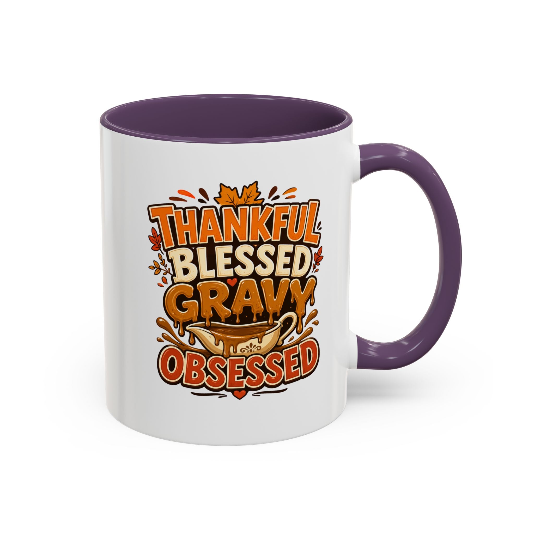 Thanksgiving Mug Coffee Mug — "Thankful Blessed Gravy Obsessed" Thanksgiving Accent Mug