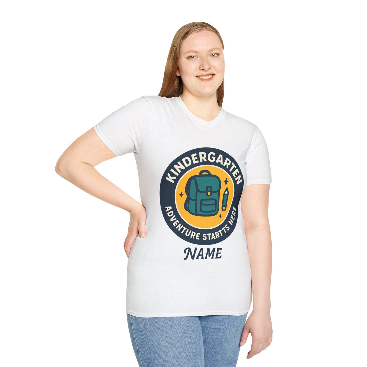 Kindergarten Teacher T‑Shirt – 'Kindergarten' Backpack Badge Design - Trending Now - August 2026