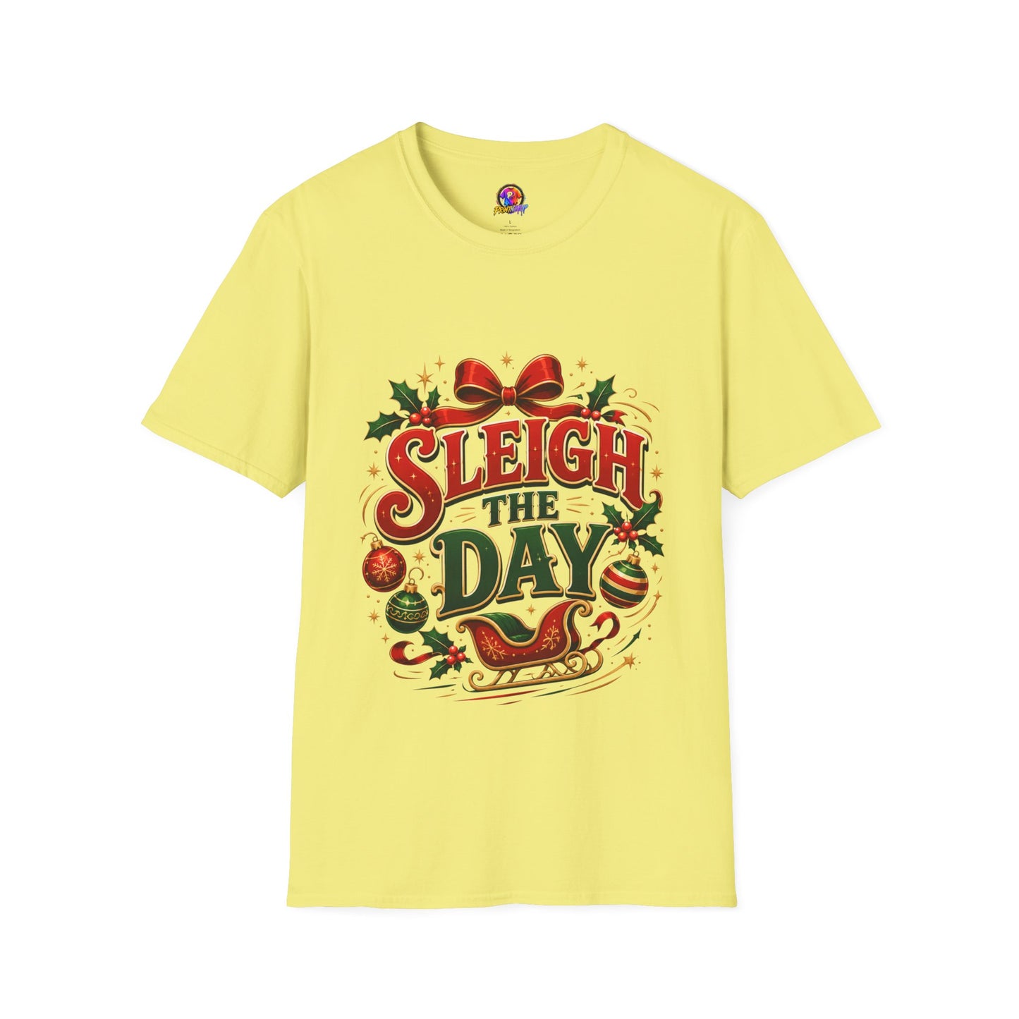 Christmas T-Shirt — "Sleigh the Day" Holiday Graphic Tee