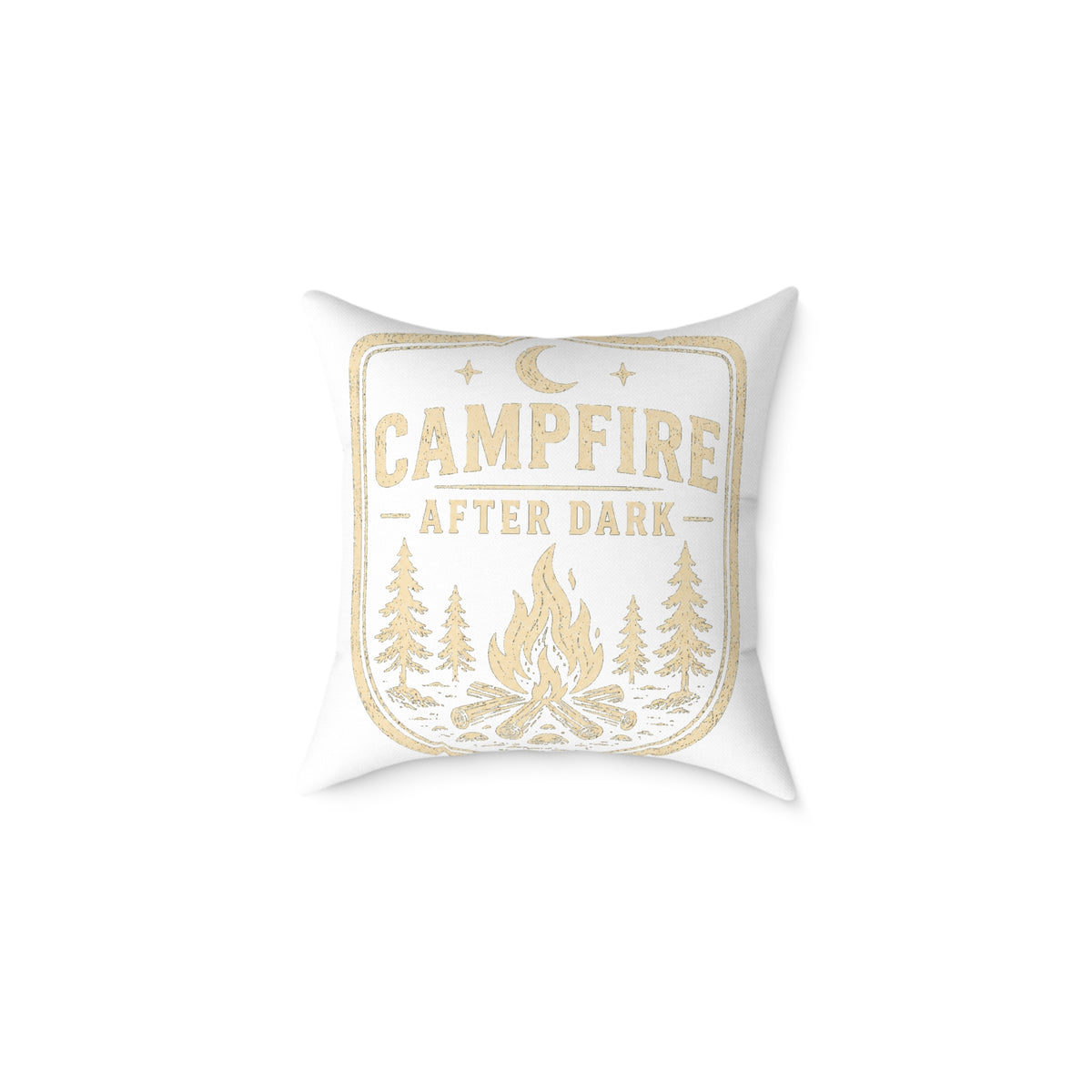 Campfire After Dark Pillow Milo Bailey Dog Dad Mom— Rustic Camping Decorative Throw Pillow