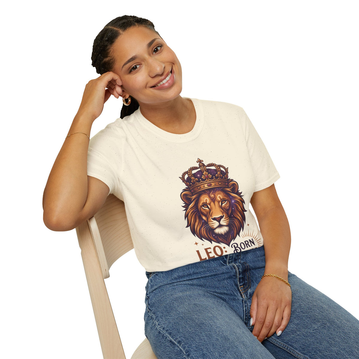 Leo Zodiac Lion T-Shirt — "Born with a Crown in My Soul" Zodiac Graphic Tee