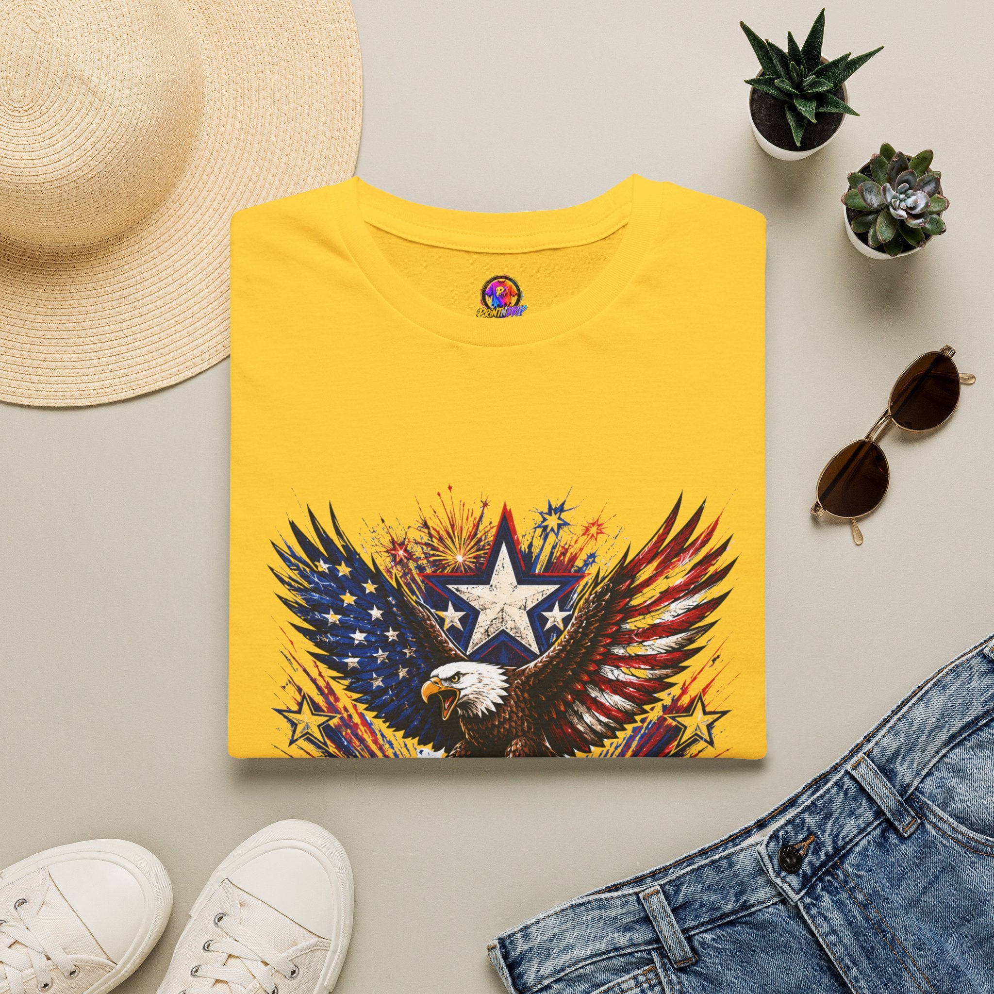 T-Shirt — Patriotic Eagle "250 Years Still Loud" American Flag Tee