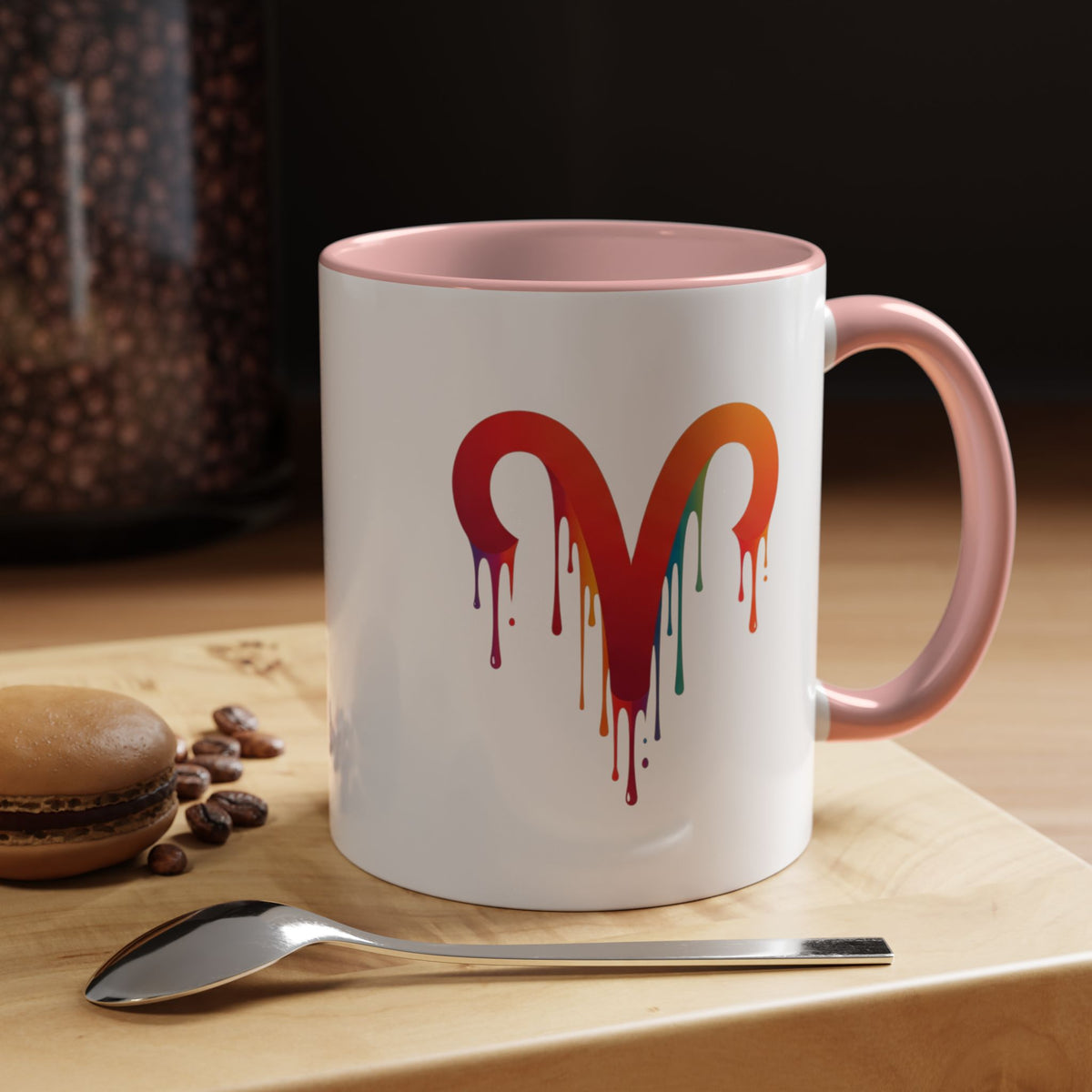 Aries Zodiac Rainbow Drip Aries Coffee Mug — Zodiac Astrology Accent Mug