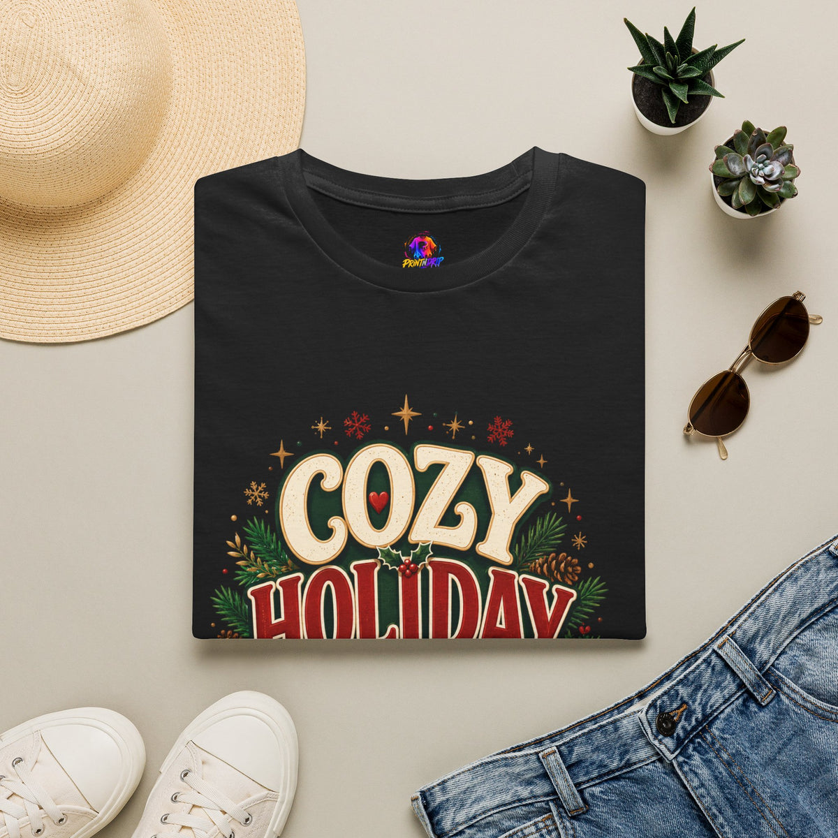 Cozy Holiday Club T-Shirt — Festive Christmas Cozy Cocoa Graphic Tee