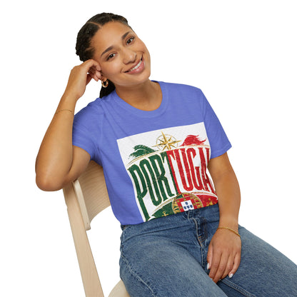Portugal Vintage Compass T-Shirt — Retro Portuguese Flag Travel Tee