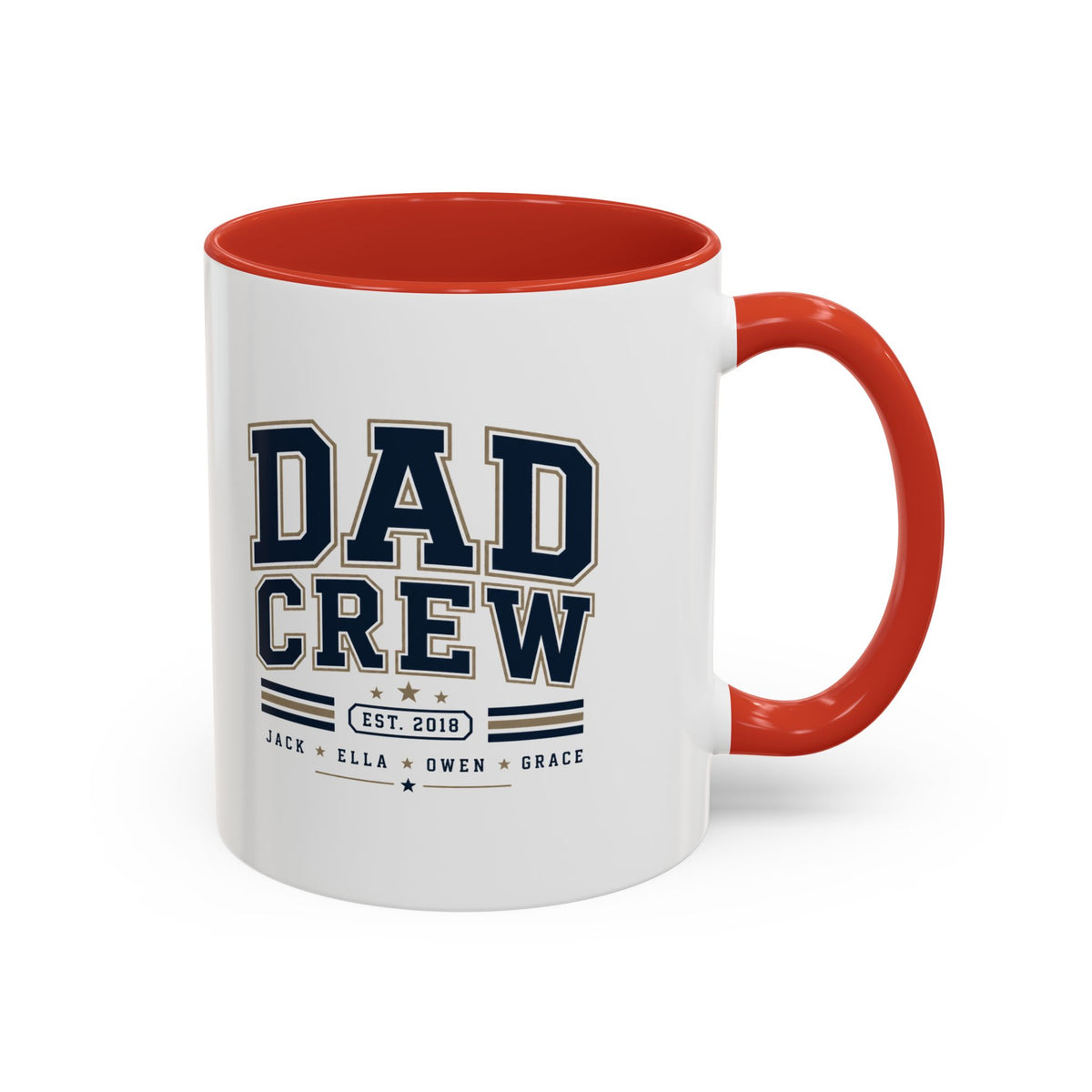 Milo Bailey Dog Dad Mom Dad Crew Accent Coffee Mug — Personalized Family Names, Established Date Coffee Cup