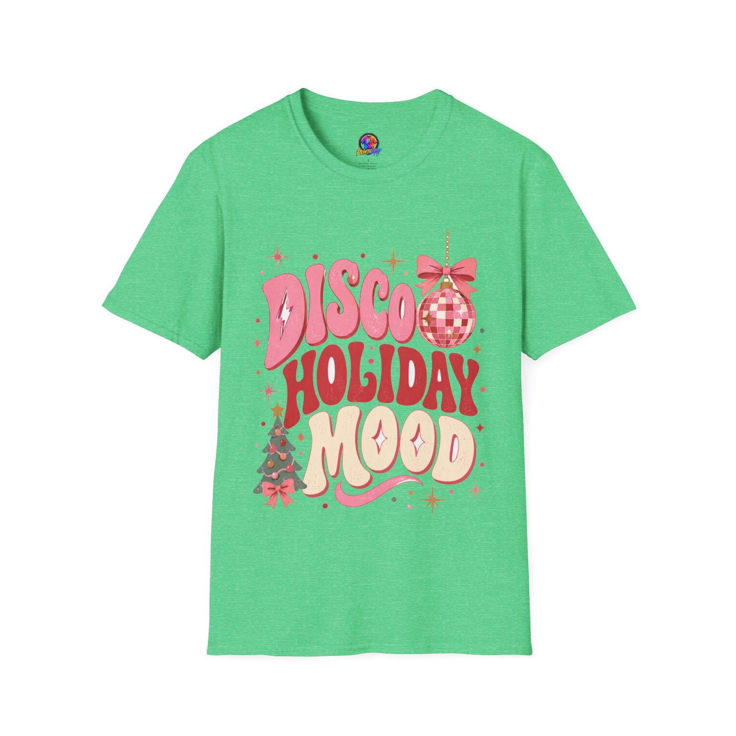Disco Holiday T-Shirt — Retro Pink Disco Ball Christmas Tee