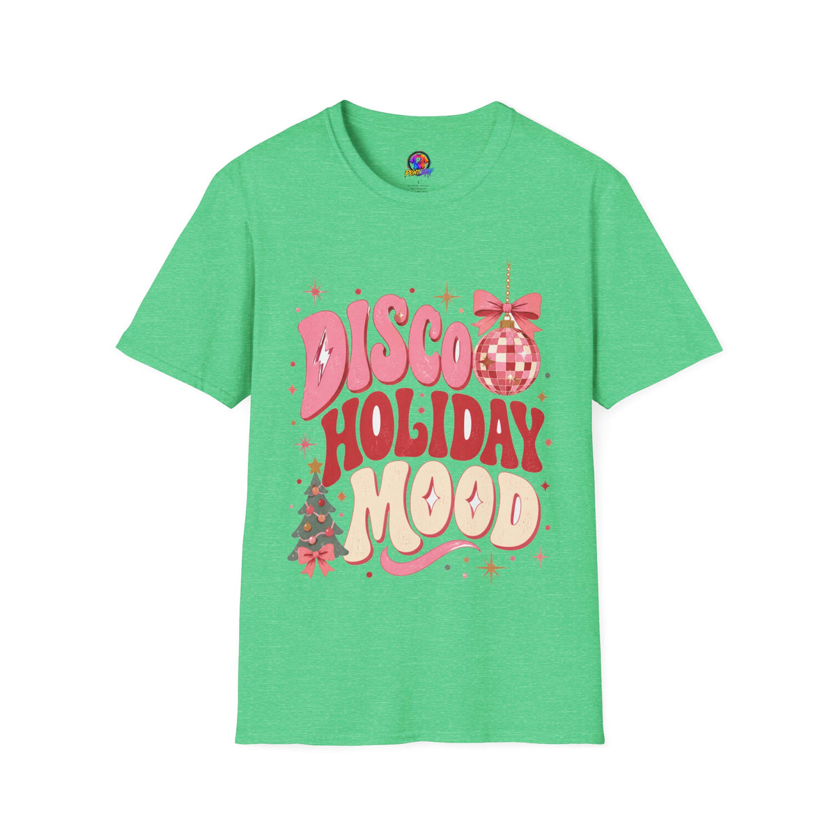 Disco Holiday T-Shirt — Retro Pink Disco Ball Christmas Tee