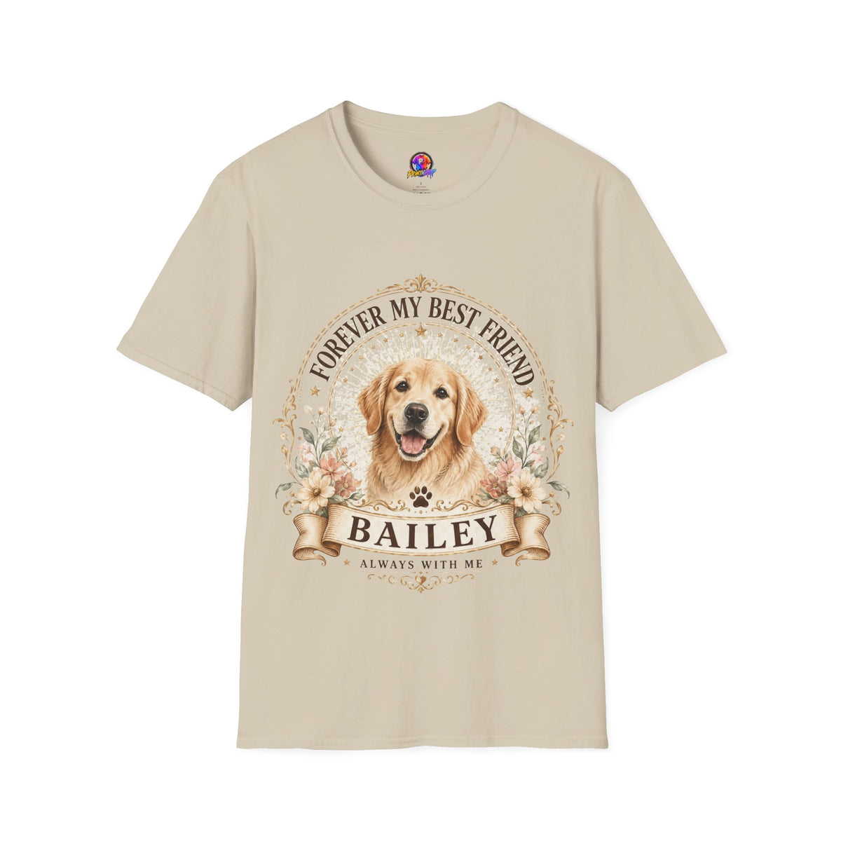 Forever My Best Friend Dog T-Shirt — Personalized Pet Name Golden Retriever Tee
