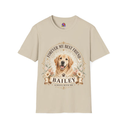 Forever My Best Friend Dog T-Shirt — Personalized Pet Name Golden Retriever Tee