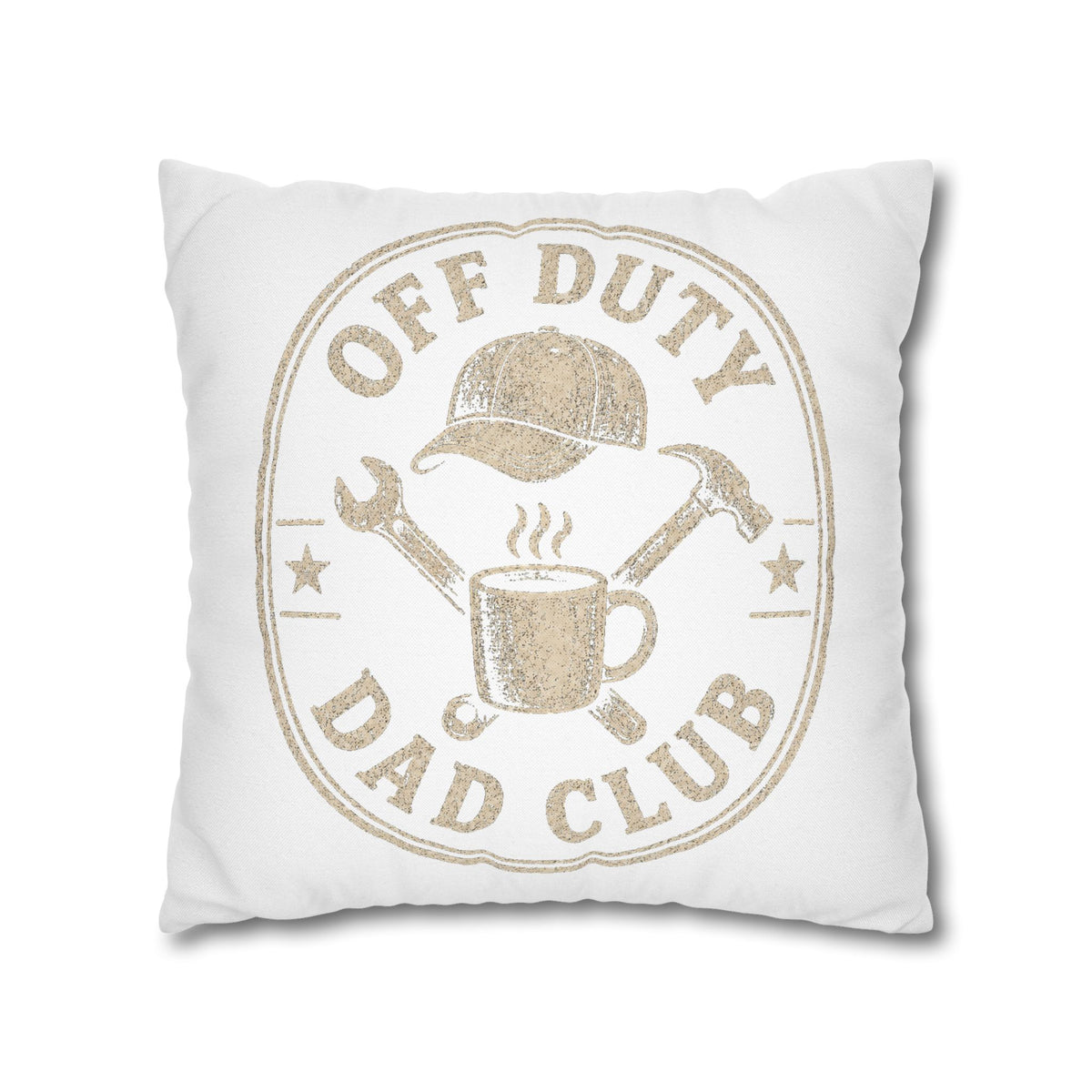 Off Duty Dad Club Pillowcase — Decorative Throw Pillow Cover for Father’s Day Milo Bailey Dog Dad Mom