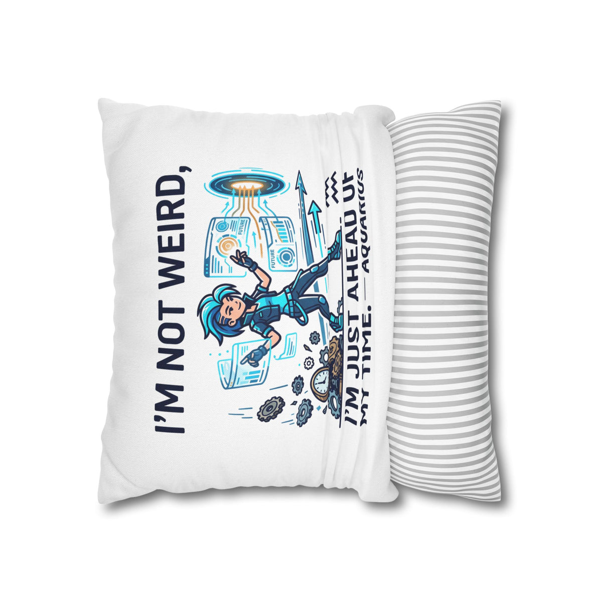 Aquarius Zodiac Spun Polyester Square Pillowcase