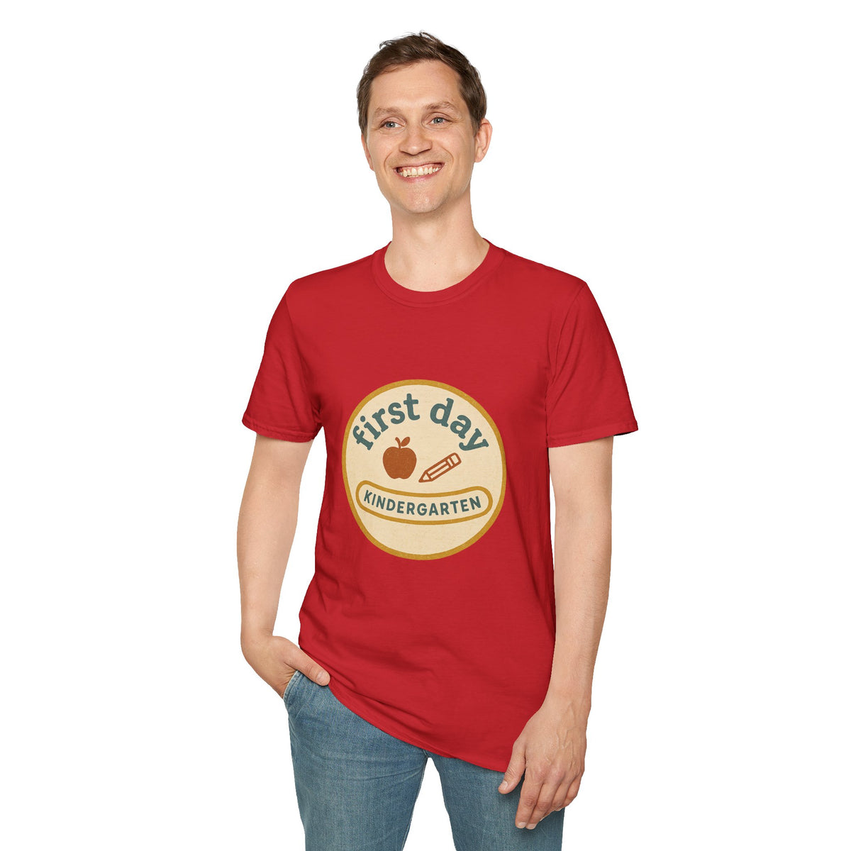 First Day Kindergarten Badge T-Shirt — Cute Back-to-School Tee for Teachers & Parents - Trending Now - August 2026