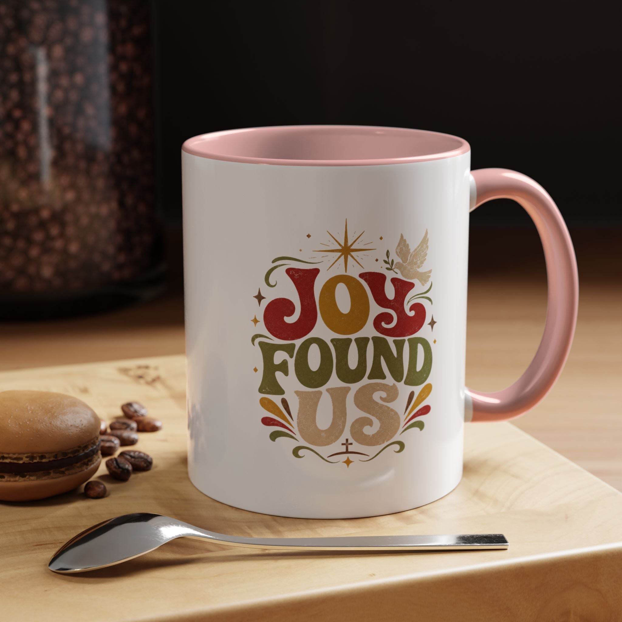 Christmas Joy Found Us Mug — Retro Holiday Coffee Cup