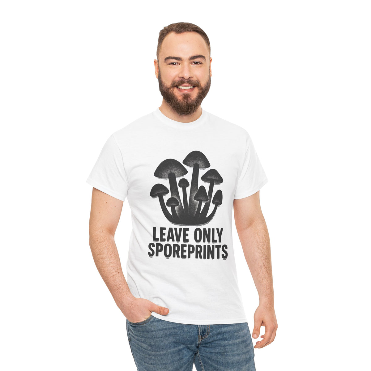 Mushroom Tee — "Leave Only Sporeprints" Eco Nature Graphic Shirt - Trending Now - August 2026