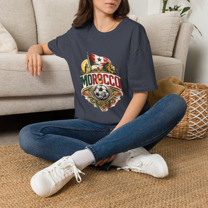 Morocco Soccer T-Shirt — Vintage Flag & Lion Football Tee