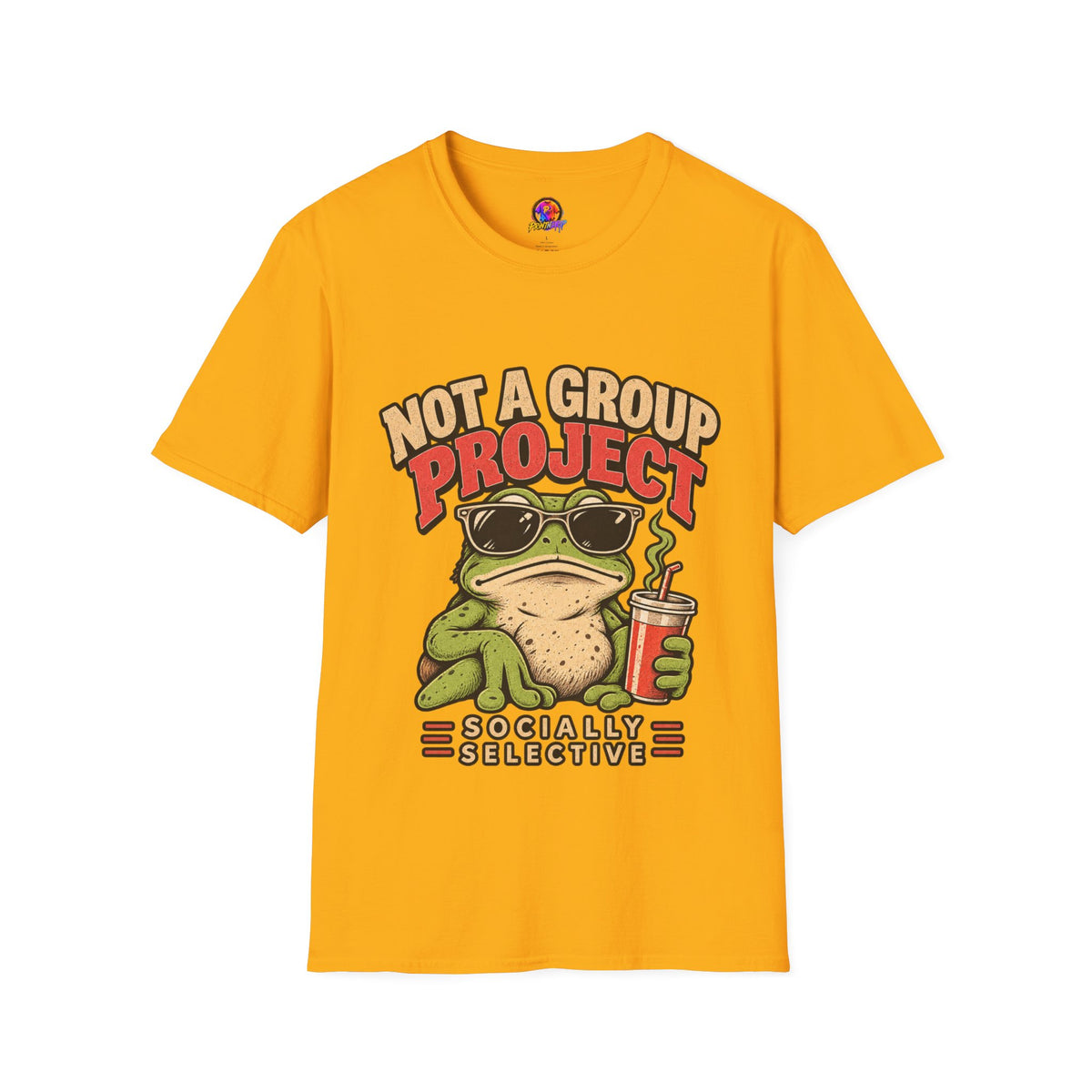 Not a Group Project Frog T-Shirt — "Socially Selective" Funny Introvert Tee
