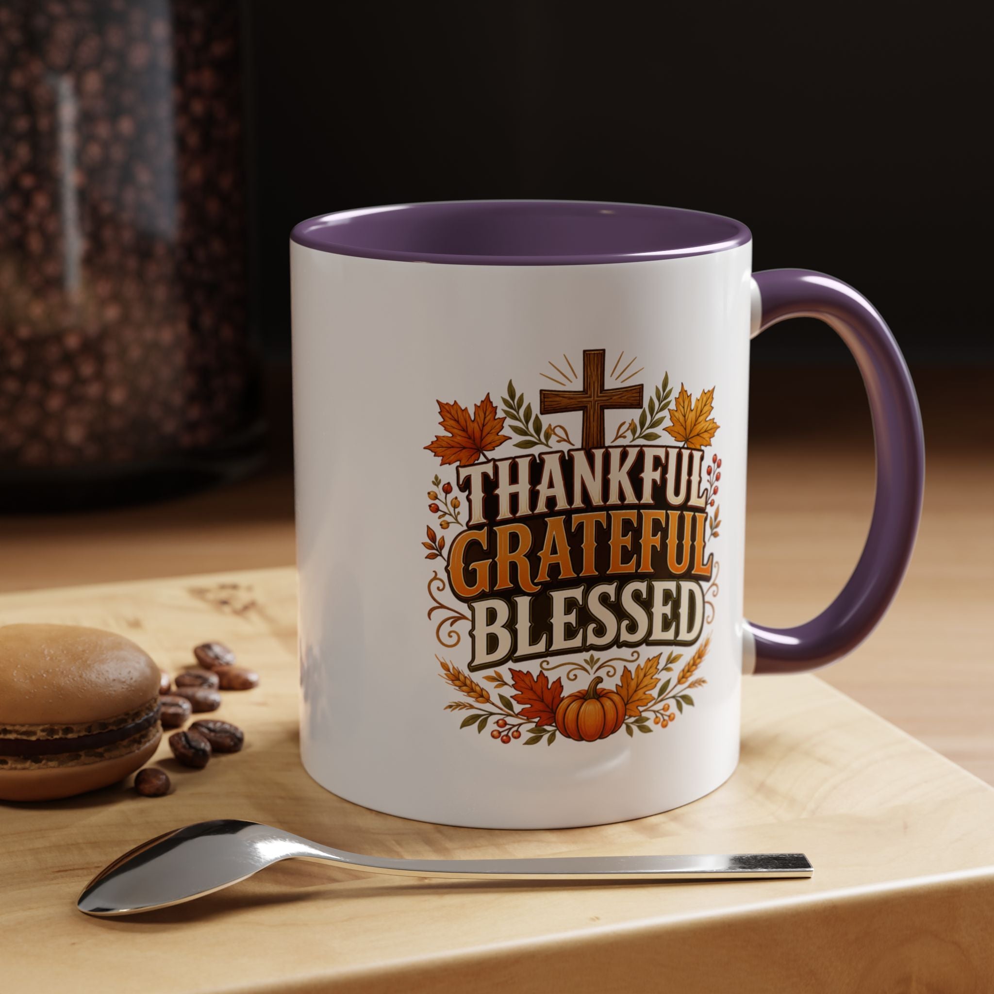 Thanksgiving Mug Thankful Grateful Blessed Coffee Mug