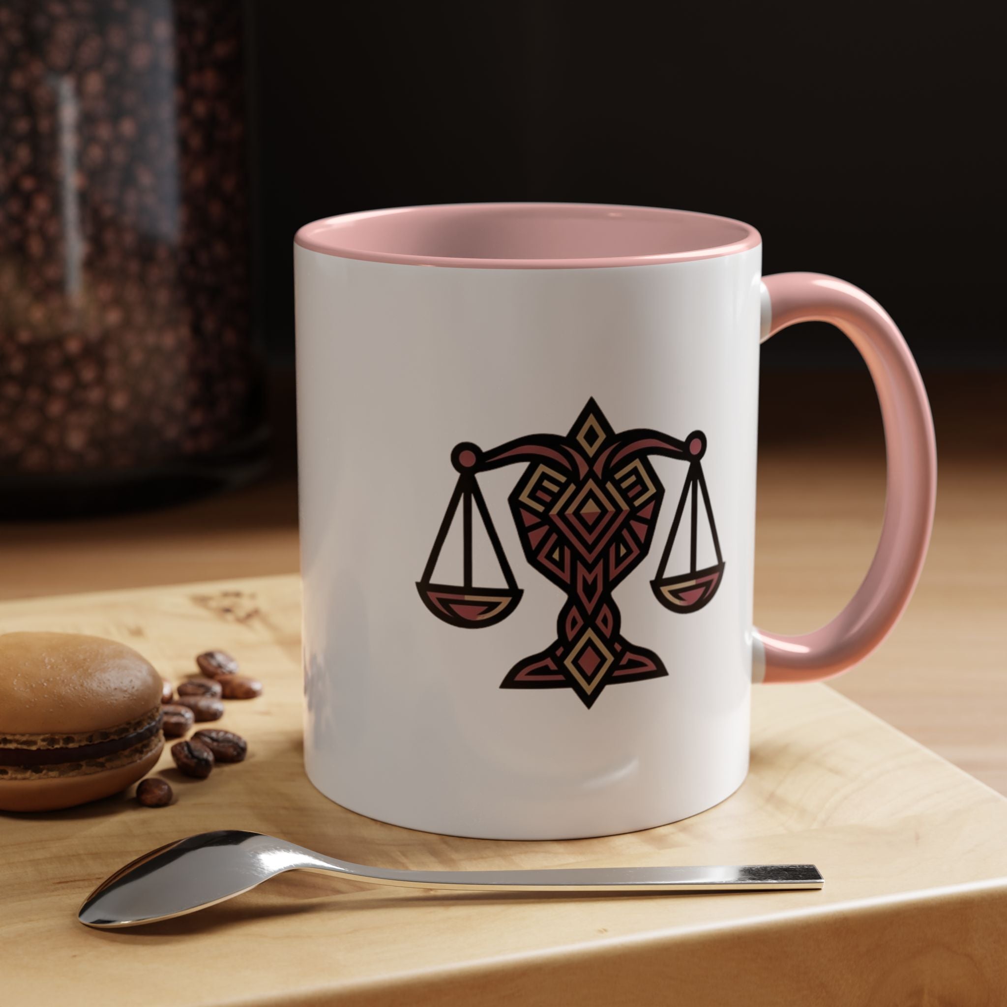 Libra Scales Accent Coffee Mug — Zodiac Balance Ceramic Mug
