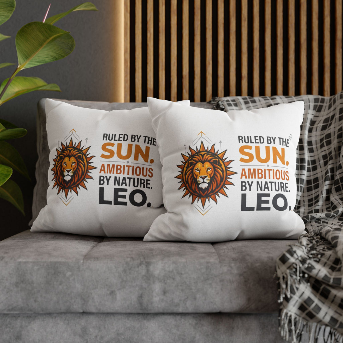 Leo Zodiac Ruled By The Sun Spun Polyester Square Pillowcase