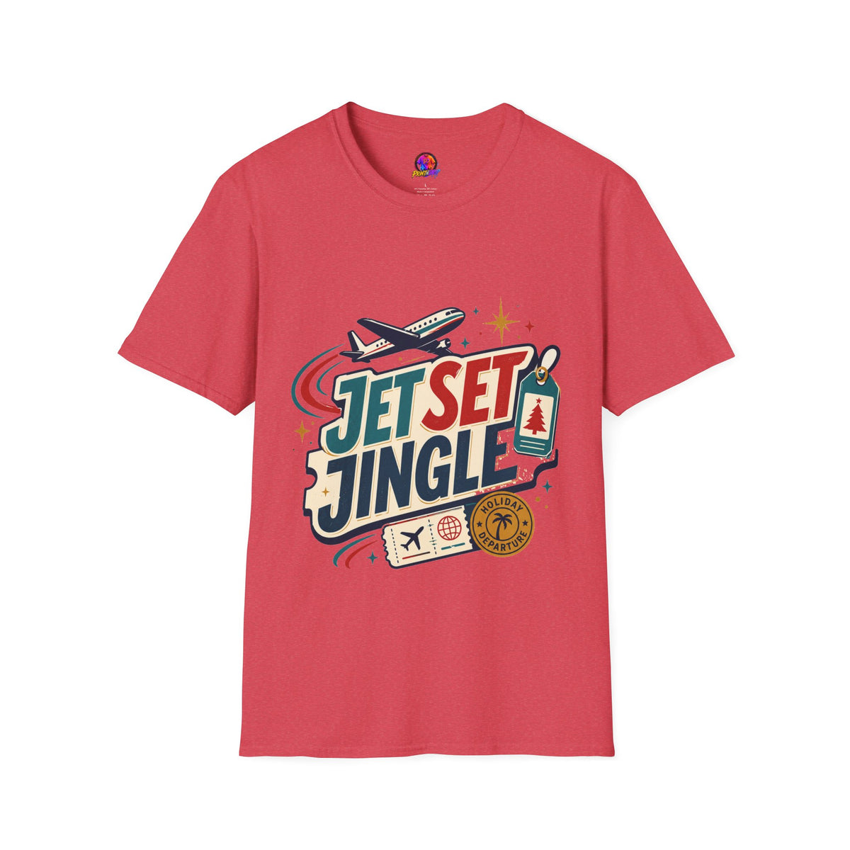 Jet Set Jingle Travel T-Shirt — Retro Airplane Vacation Graphic