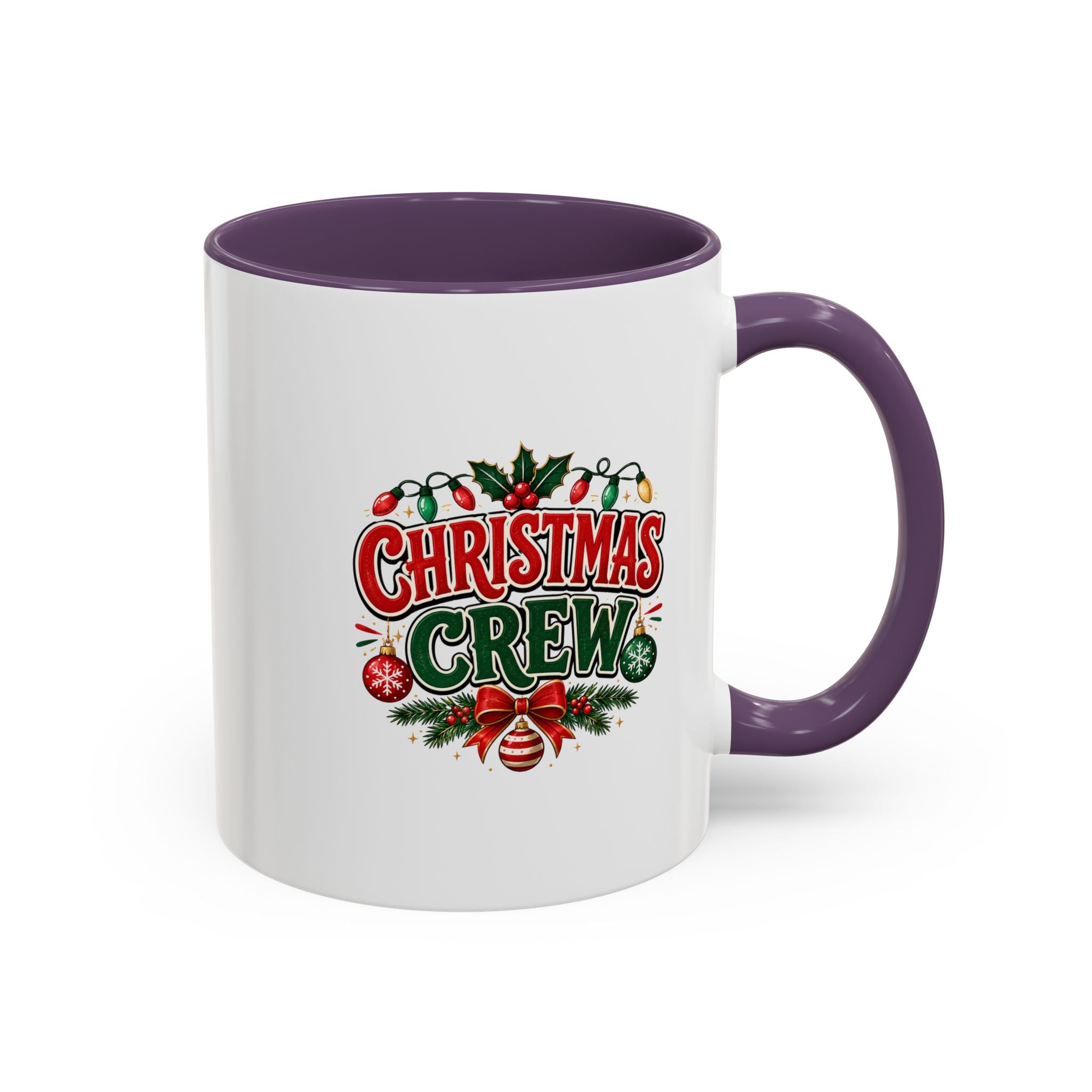 Christmas Crew Accent Coffee Mug - Festive Holiday Tea & Coffee Cup