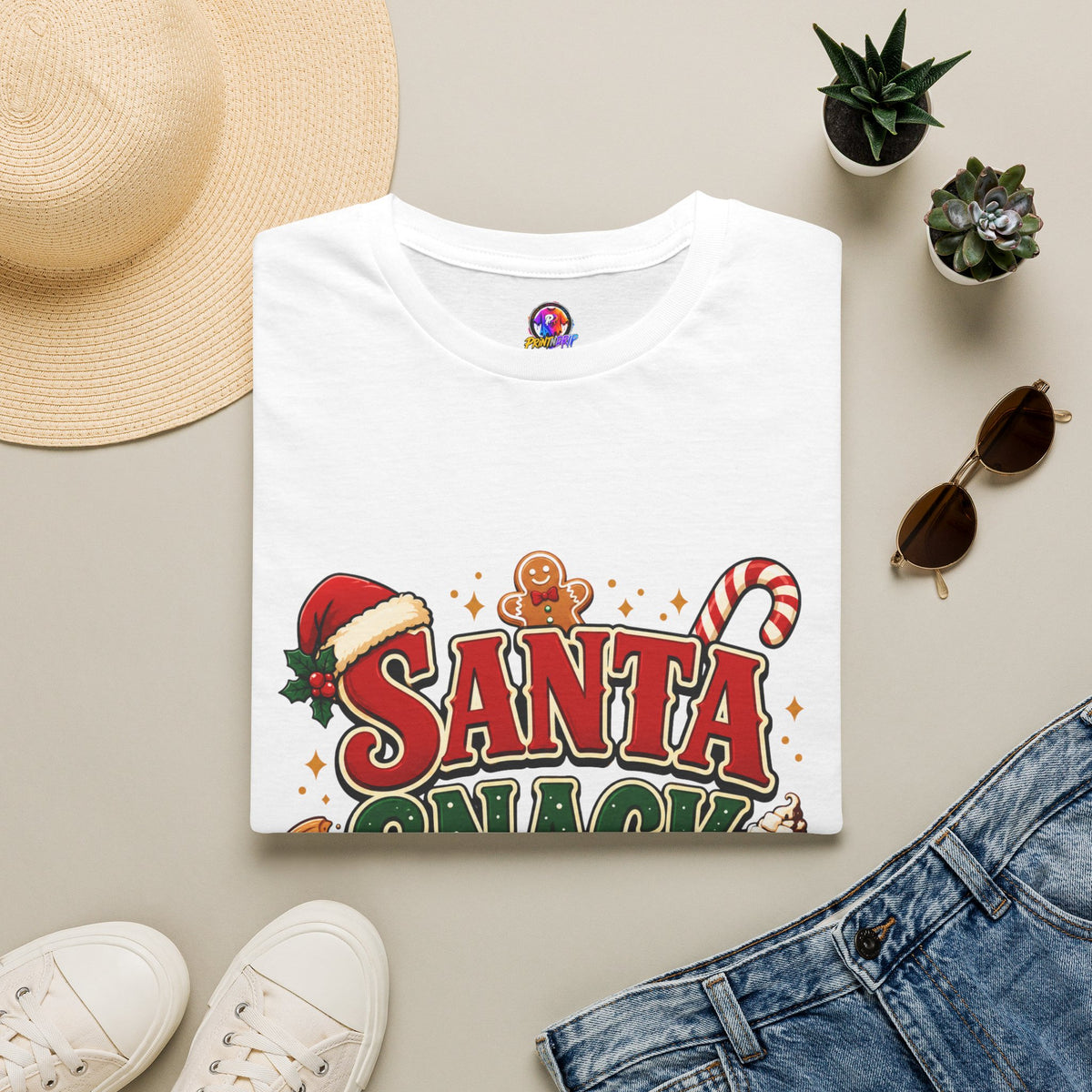 Santa Snack Crew T-Shirt — Christmas Cookie Holiday Tee