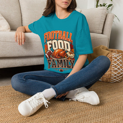 Football Food Family T-Shirt — Thanksgiving Tailgate Tee for Fans