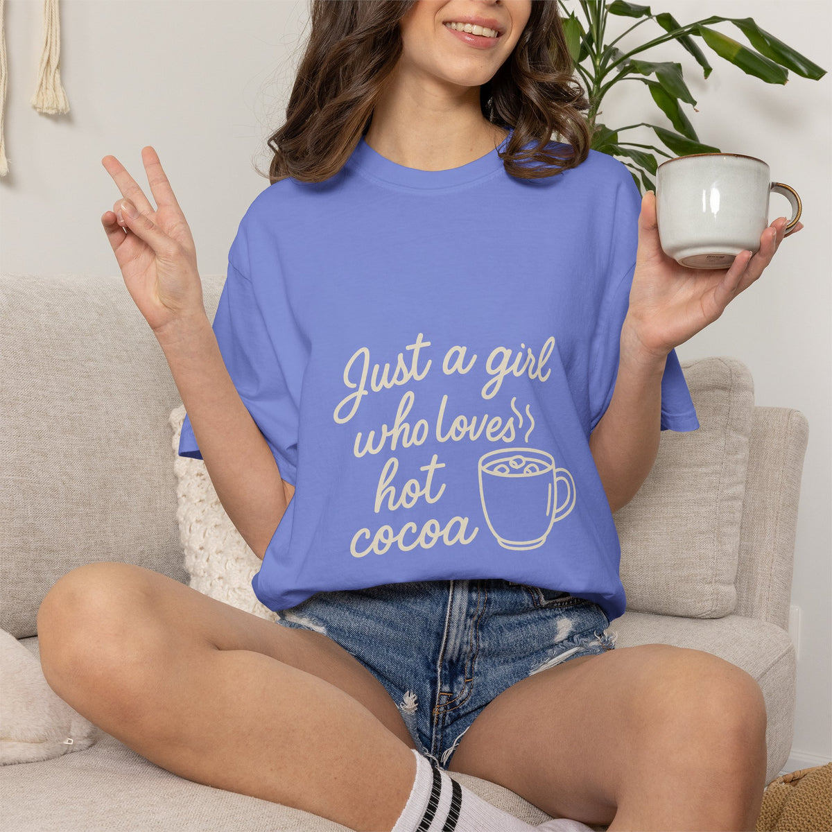 Hot Cocoa Lover T-Shirt — "Just a Girl Loves Hot Cocoa" Graphic Tee - Trending Now - October 2026