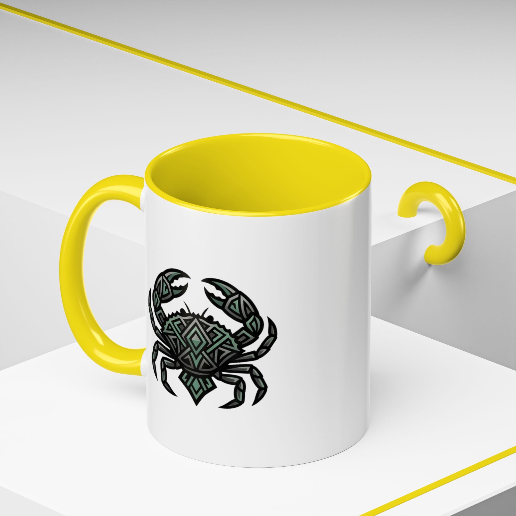 Cancer Zodiac Coffee Mug — Geometric Crab Accent Mug