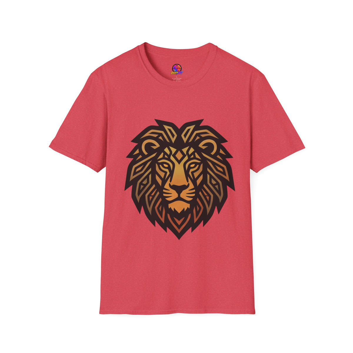 Leo Zodiac Lion Head T-Shirt — Geometric Tribal Lion Graphic Tee