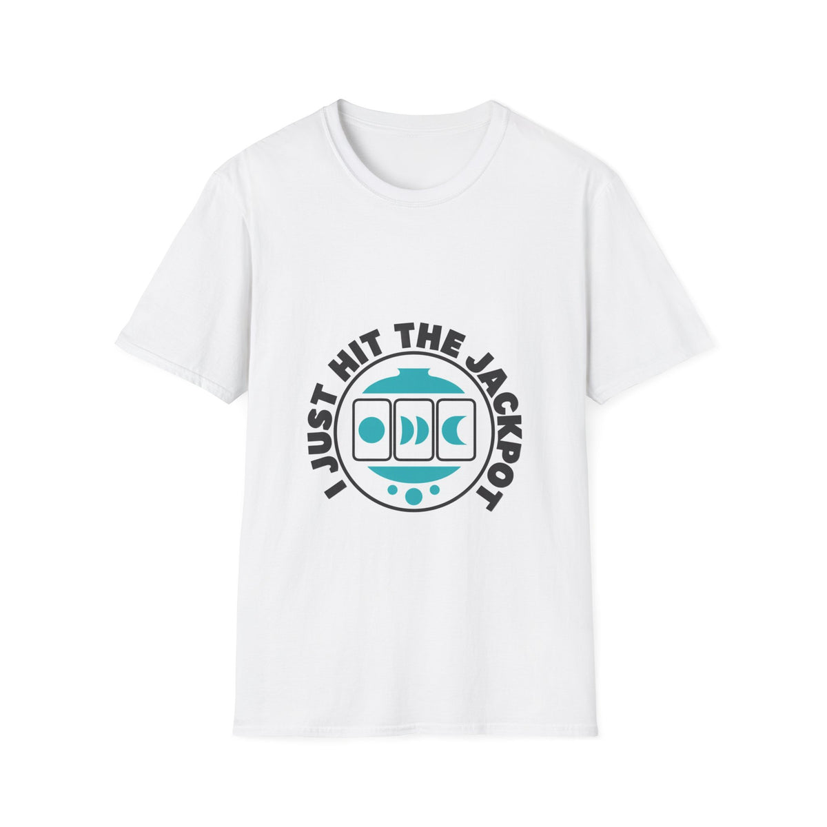 I Just Hit The Jackpot Retro Badge Tee - Lucky Slot Machine Graphic T-Shirt - Trending Now - September 2026
