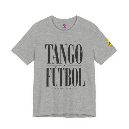 Argentina - Tango y Fútbol Graphic Tee - Bold Serif Soccer & Dance Shirt