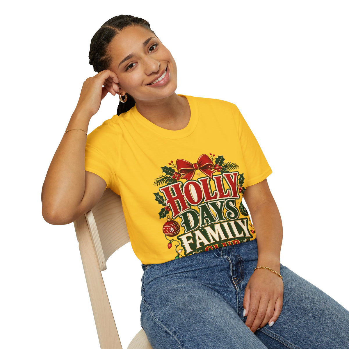 Holly Days Family Club T‑Shirt — Festive Christmas Holiday Tee