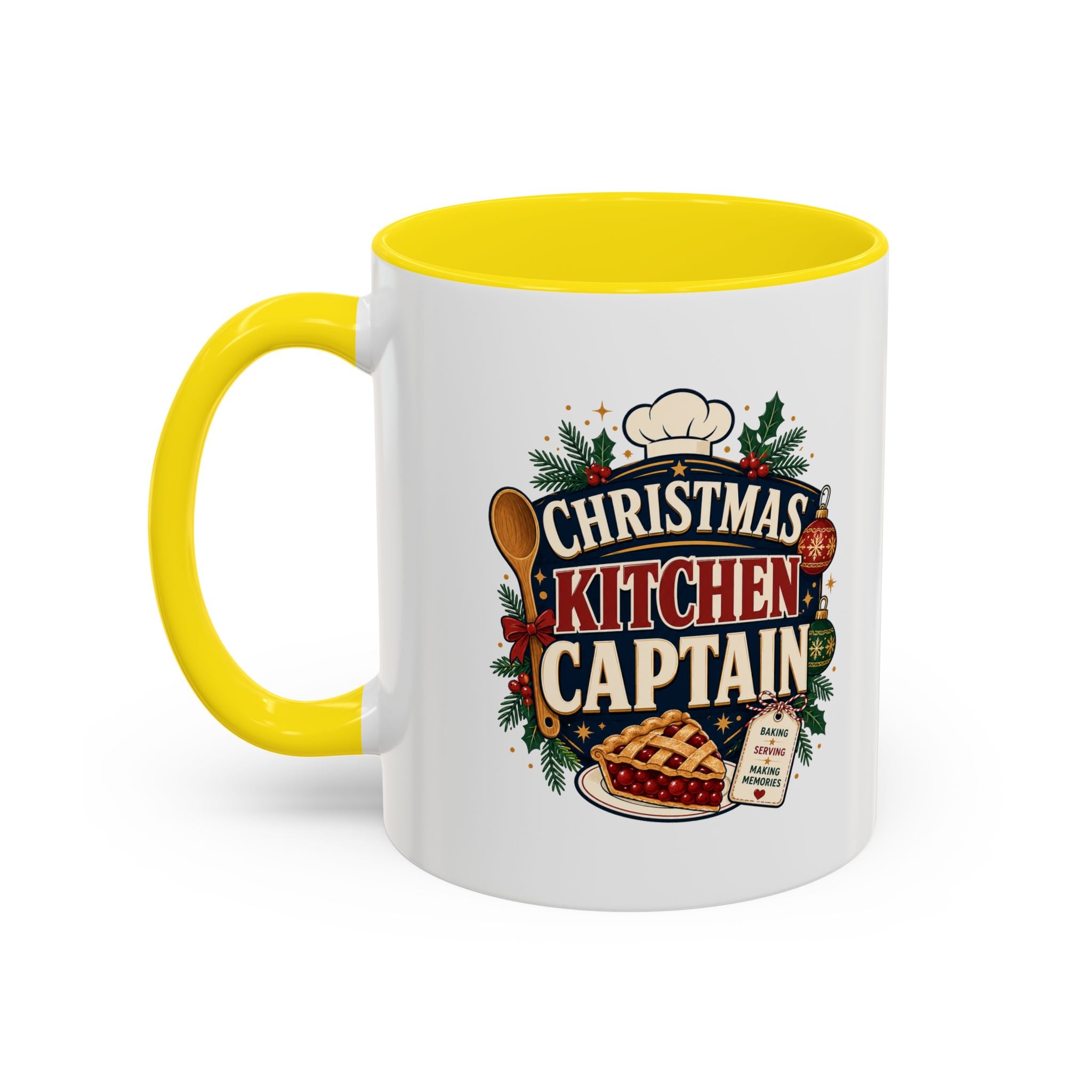 Modern Day Christmas Kitchen Captain Accent Coffee Mug — Holiday Baking Chef Gift (11/15oz)