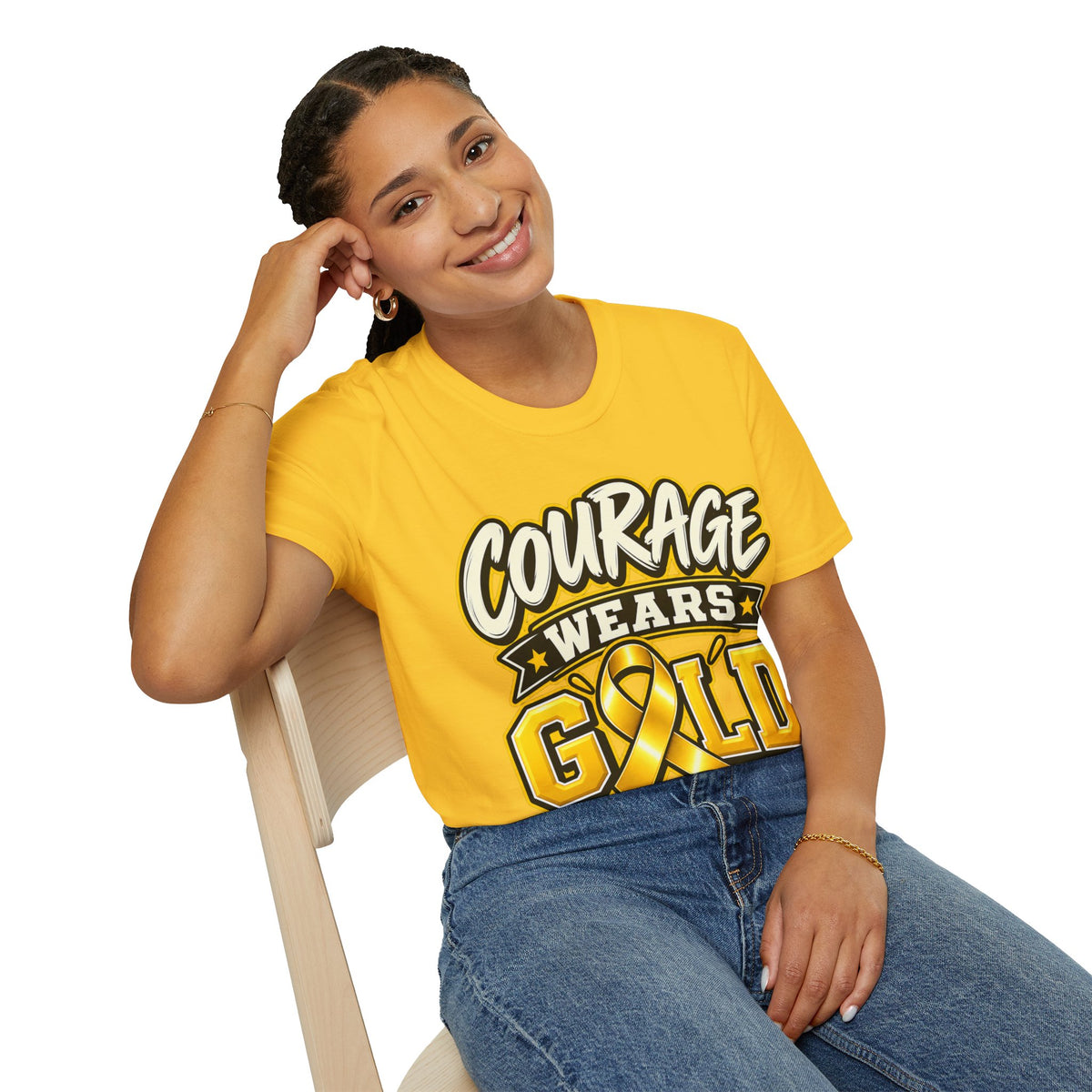 Childhood Cancer Awareness T-Shirt — "Courage Wears Gold"