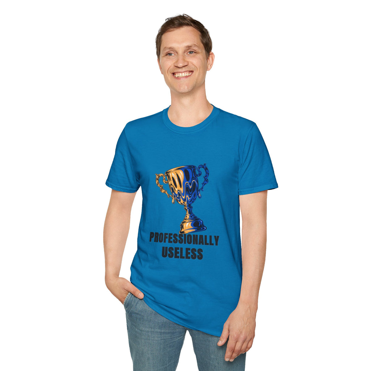 Professionally Useless T-Shirt — Retro Melting Trophy Graphic Tee - Trending Now - August 2026