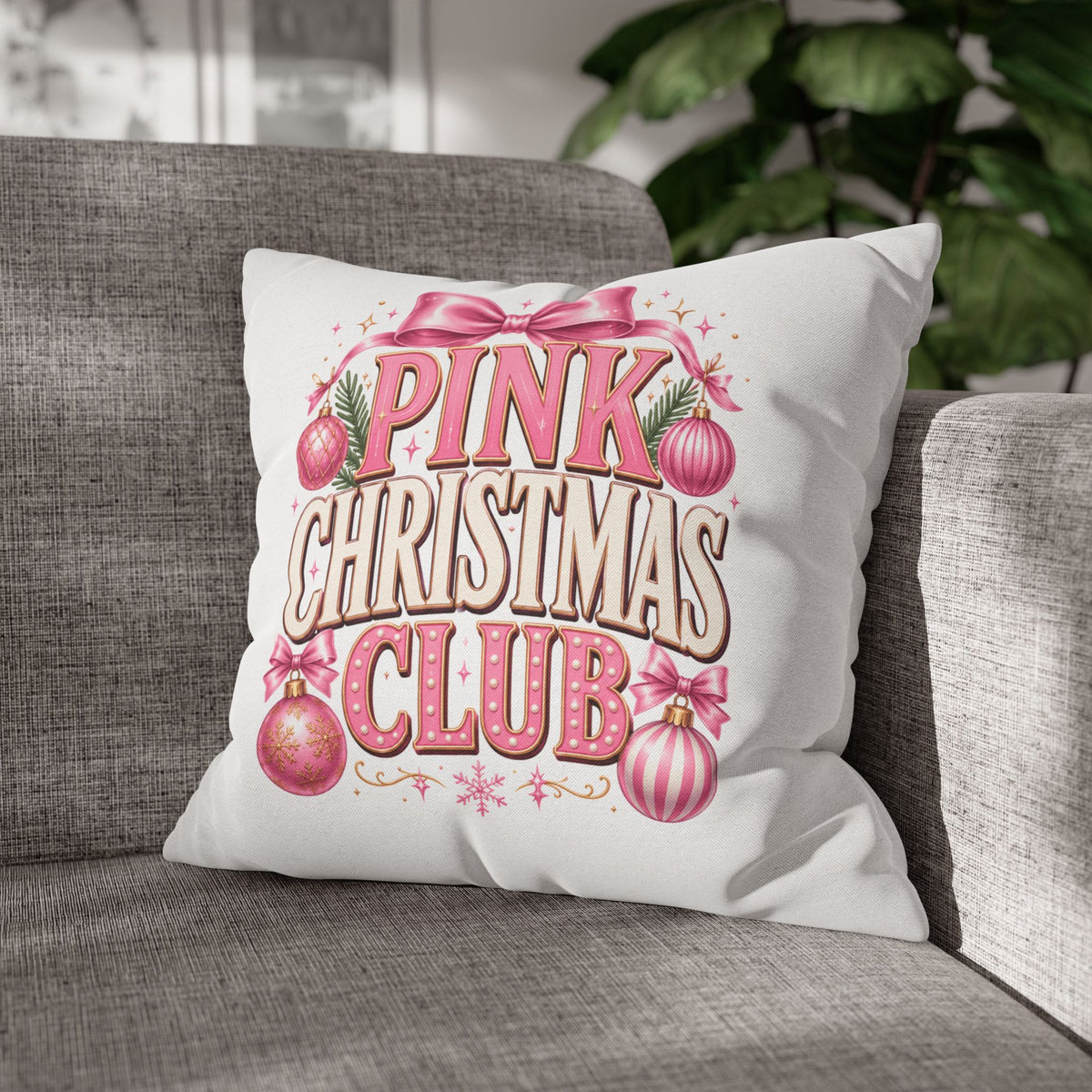 Christmas Pink Christmas Club Holiday Pillowcase