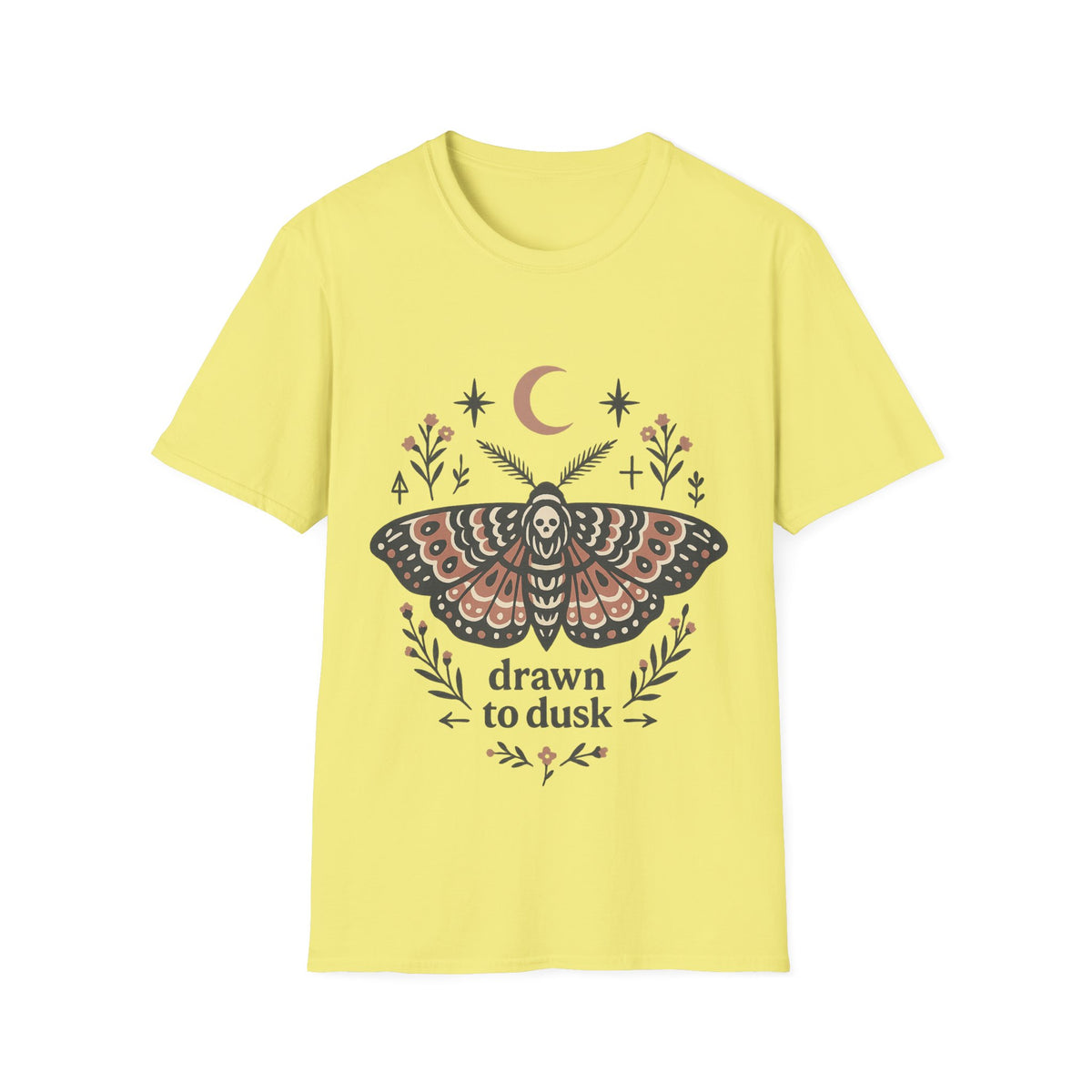 Mystic Moth T-Shirt — Crescent Moon & Floral Boho Graphic - Trending Now- August 2026