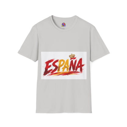 Spain  Graphic T-Shirt — Spanish Flag Brushstroke Design with Crown